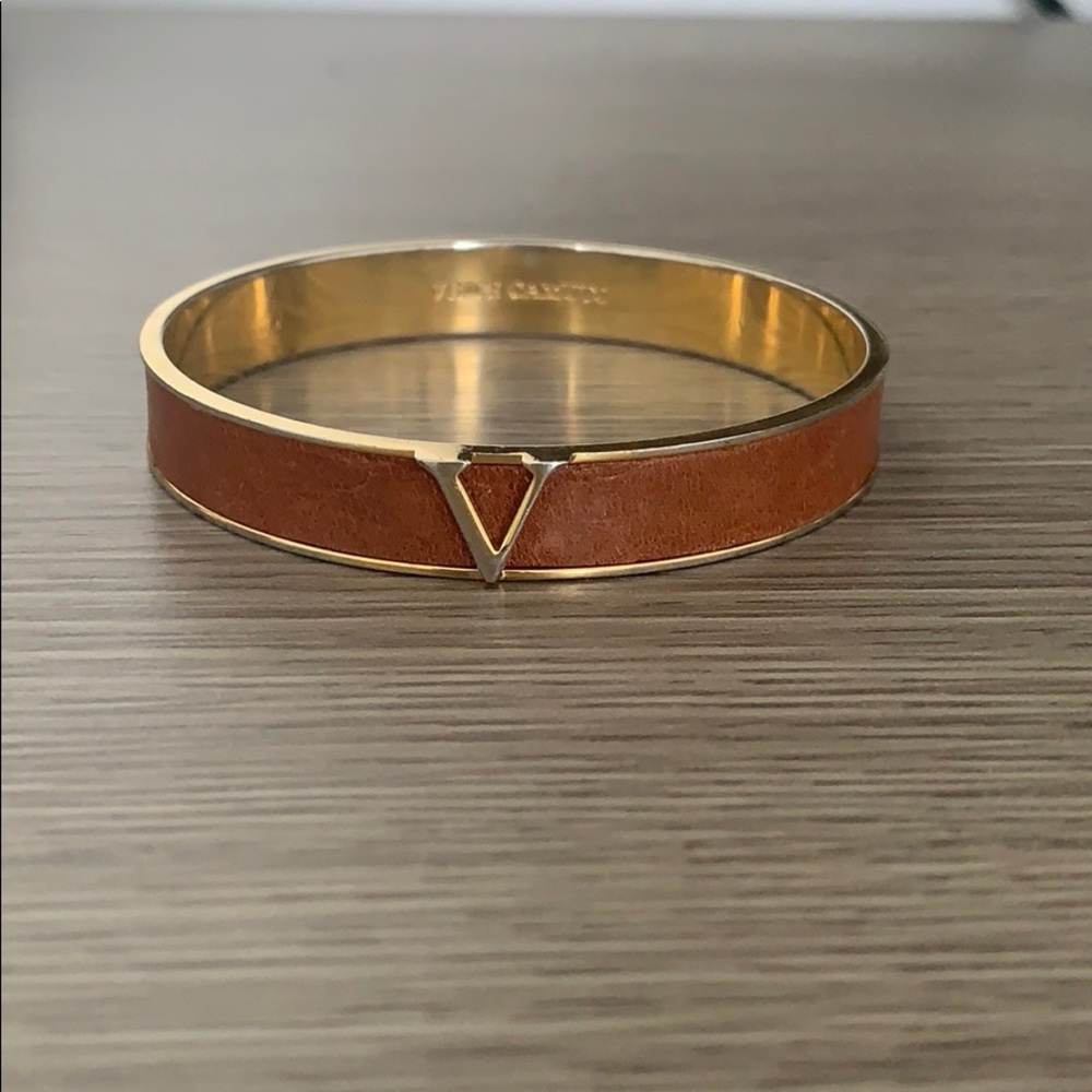 Vince Camuto camel brown and gold “V” bangle